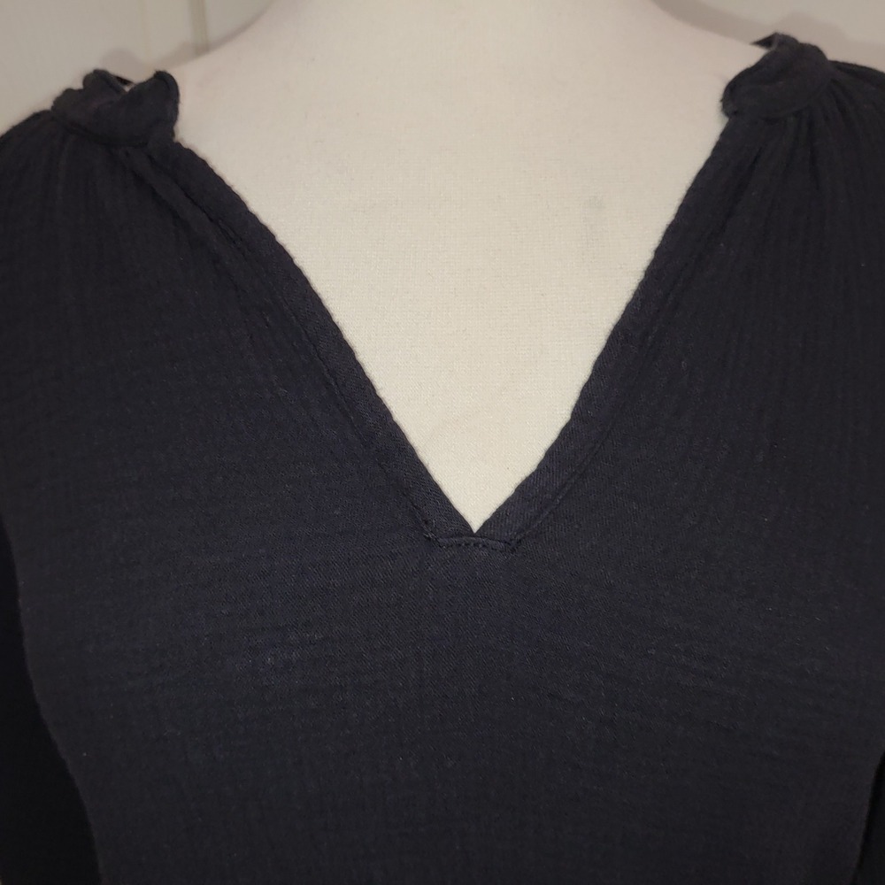 Nation LTD Gauze Muslin Black 100% Cotton Shift Shirt Mini Dress S - Picture 3 of 10